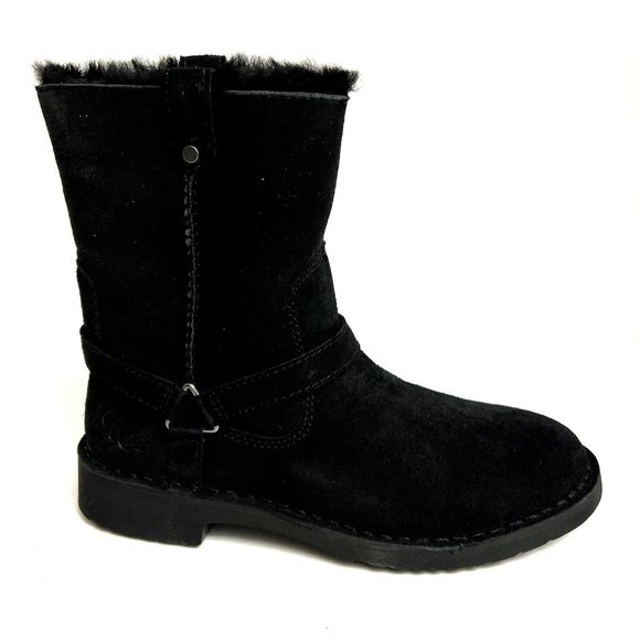 UGG Aveline Womens Boot Black Suede Size 5.5 M